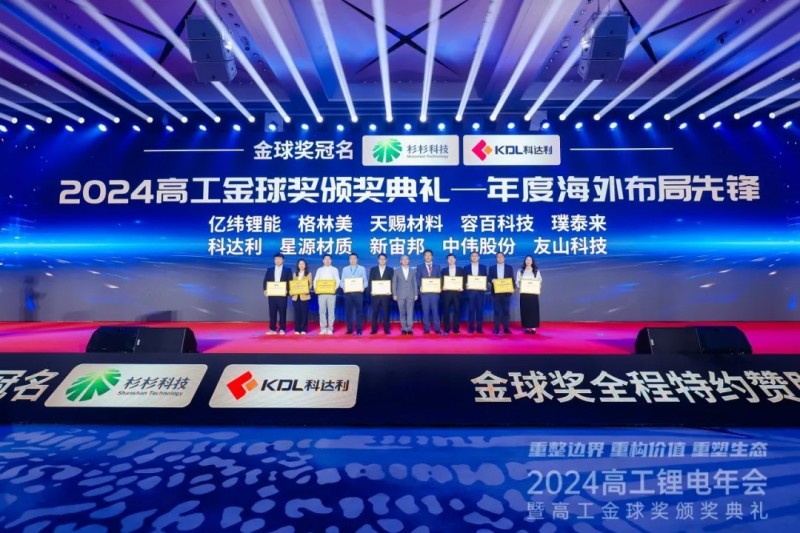 再獲獎(jiǎng)！|中偉股份榮獲2024高工鋰電金球獎(jiǎng)“年度海外布局先鋒”